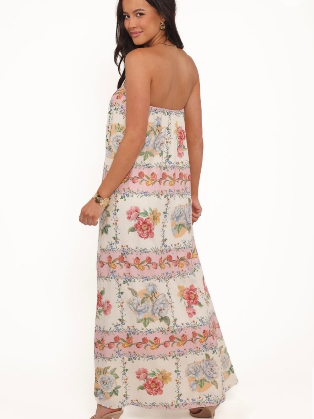 Petal & Pup Size Large NEW Amora Strapless Maxi Dress Bump Friendly Linen blend - Picture 7 of 9